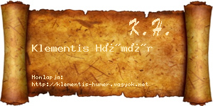 Klementis Hümér névjegykártya